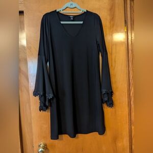 MSK Black Dress with Bell Sleeves